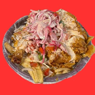 Pollo con Tajadas